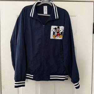 Mickey and Friends Embroidered Windbreaker Jacket Walt Disney World Navy L